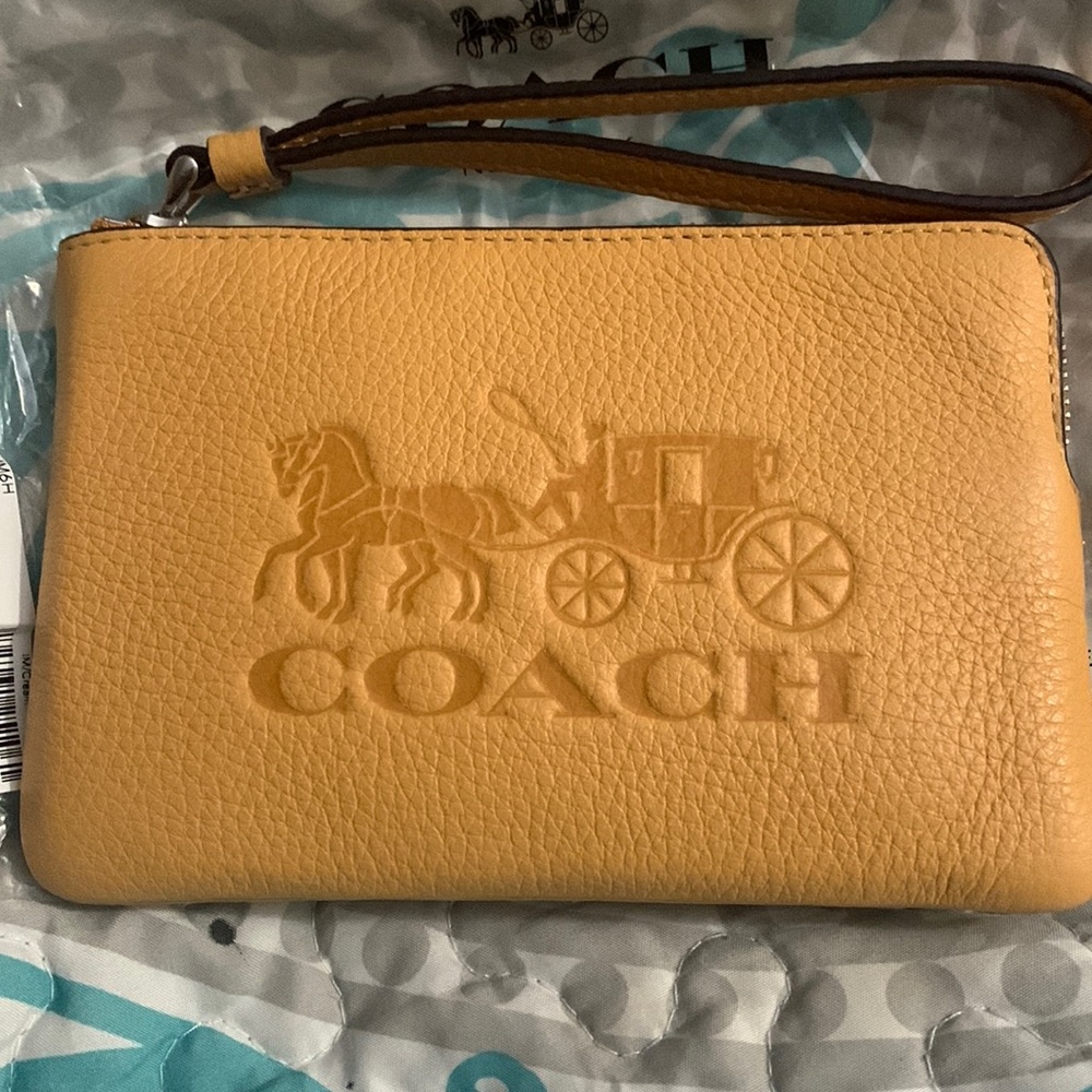 Coach Leather Center Zip
